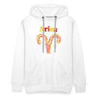 Thumbnail for Men's Power Words Aries Premium Hoodie - white