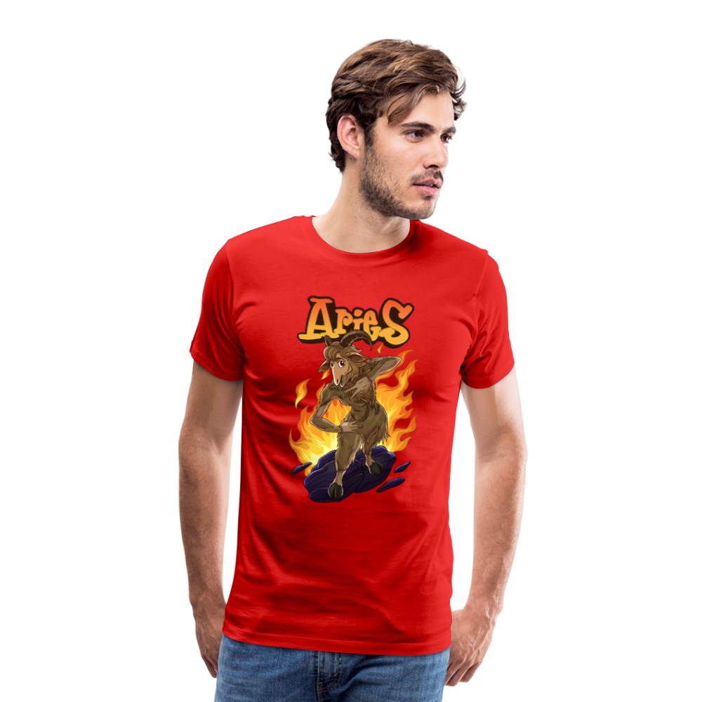 Men's Fiery Aries Premium T-Shirt - red