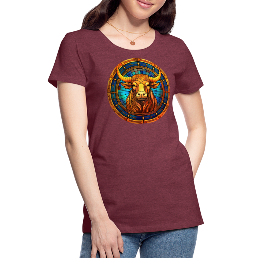 Women’s Mosaic Taurus Premium T-Shirt - heather burgundy