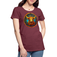 Thumbnail for Women’s Mosaic Taurus Premium T-Shirt - heather burgundy