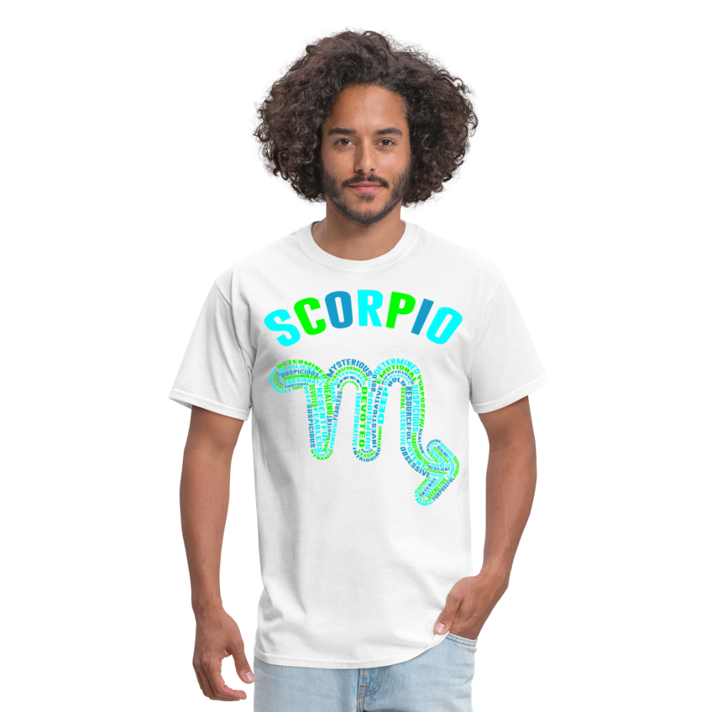 Men's Power Words Scorpio Classic T-Shirt - white