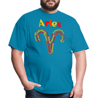 Thumbnail for Men's Power Words Aries Classic T-Shirt - turquoise