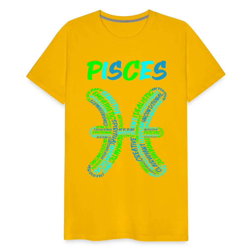 Men's Power Words Pisces Premium T-Shirt - sun yellow