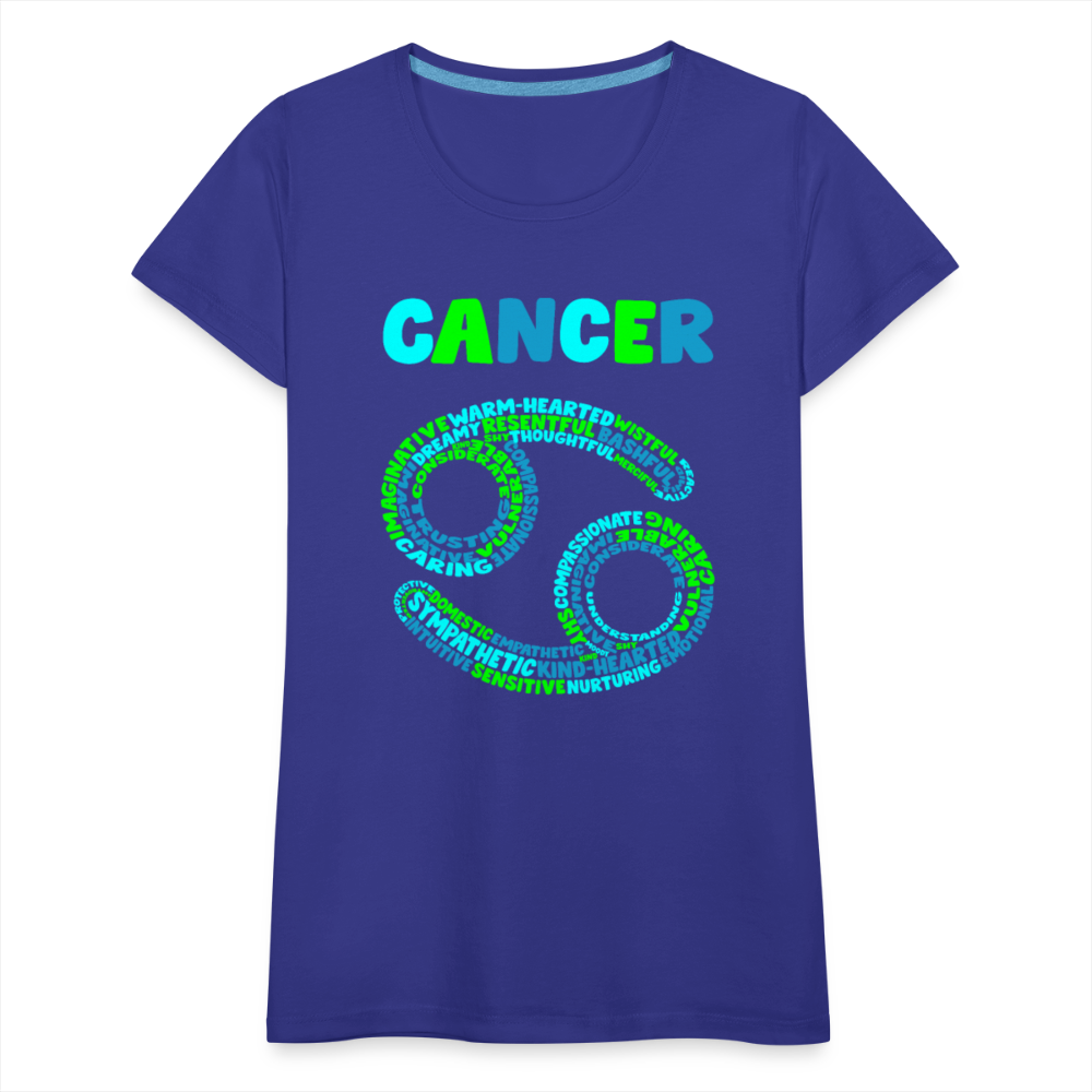 Women's Power Words Cancer Premium T-Shirt - royal blue