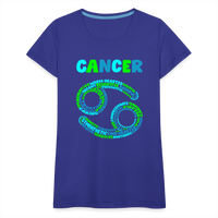 Thumbnail for Women's Power Words Cancer Premium T-Shirt - royal blue