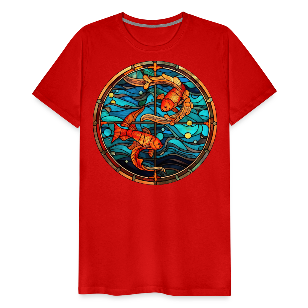 Men's Mosaic Pisces Premium T-Shirt - red