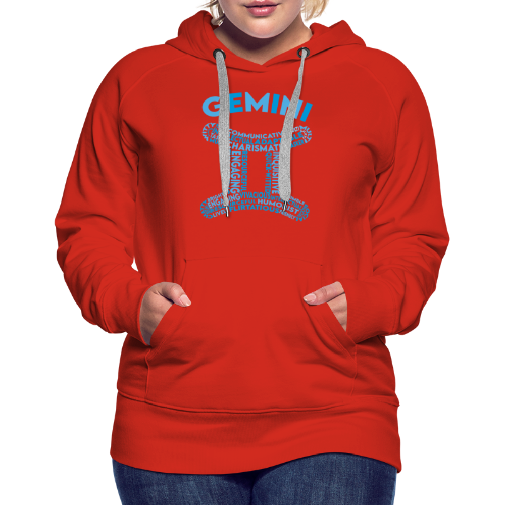 Women's Power Words Gemini Premium Hoodie - red