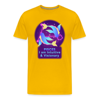 Thumbnail for Men's Neon Pisces Premium T-Shirt - sun yellow