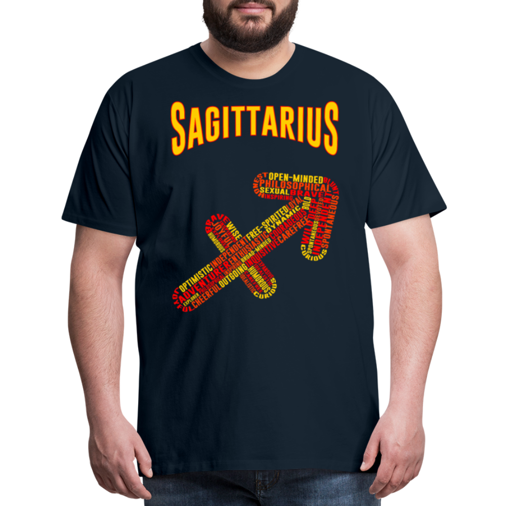 Men's Power Words Sagittarius Premium T-Shirt - deep navy