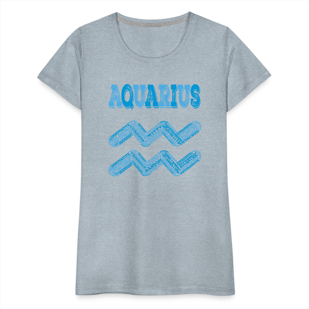 Women's Power Words Aquarius Premium T-Shirt - heather ice blue