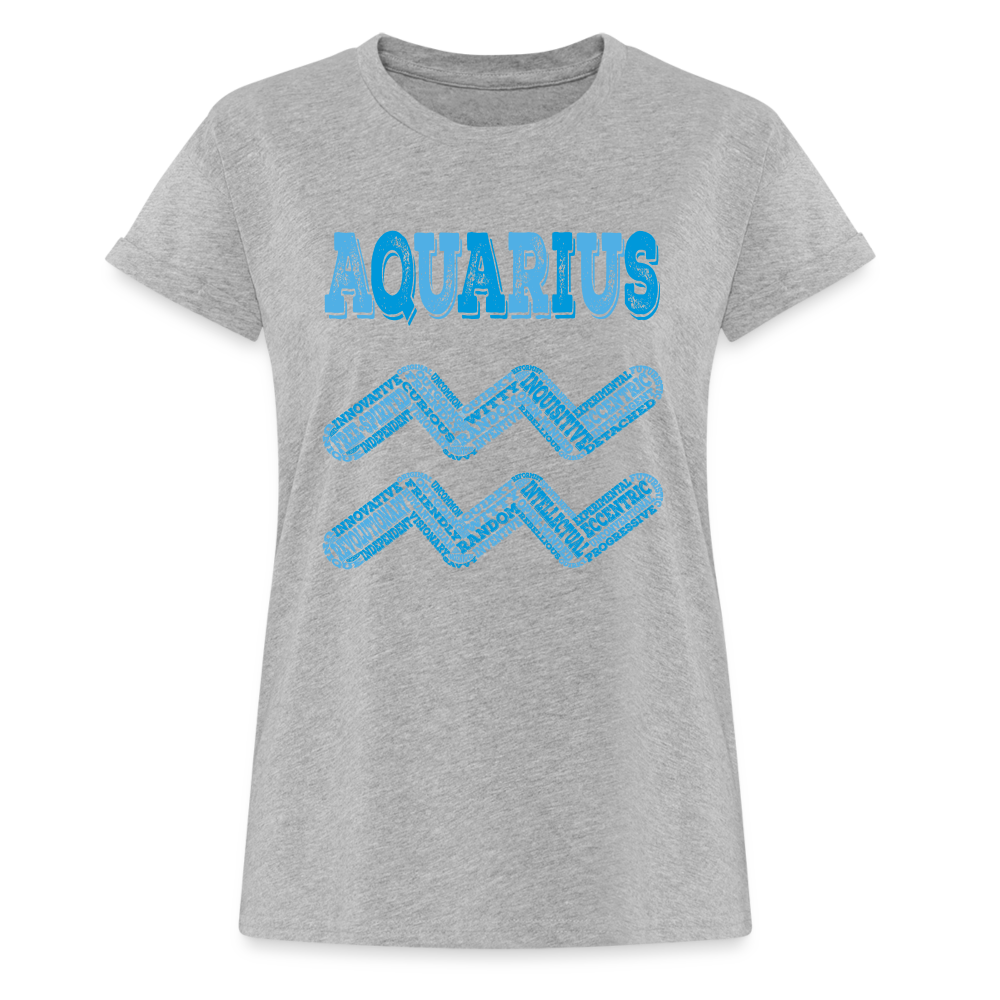 Women's Power Words Aquarius Relaxed Fit T-Shirt - heather gray