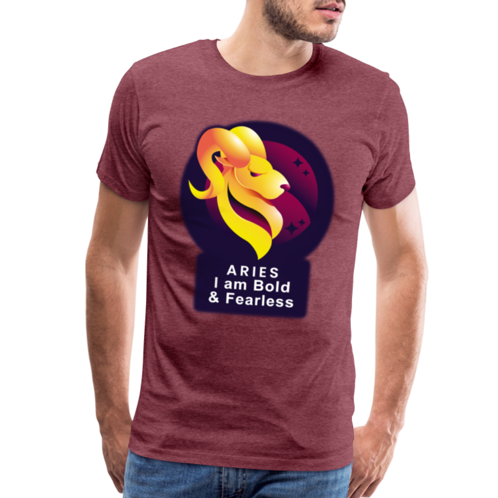 Men's Glow Aries Premium T-Shirt - heather burgundy