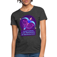 Thumbnail for Women's Neon Sagittarius T-Shirt - heather black