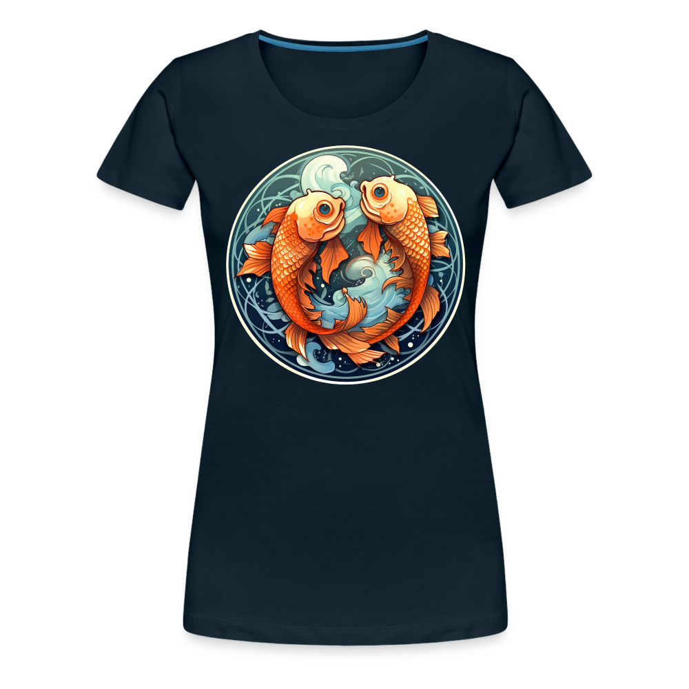 Women’s Symbol Pisces Premium T-Shirt - deep navy