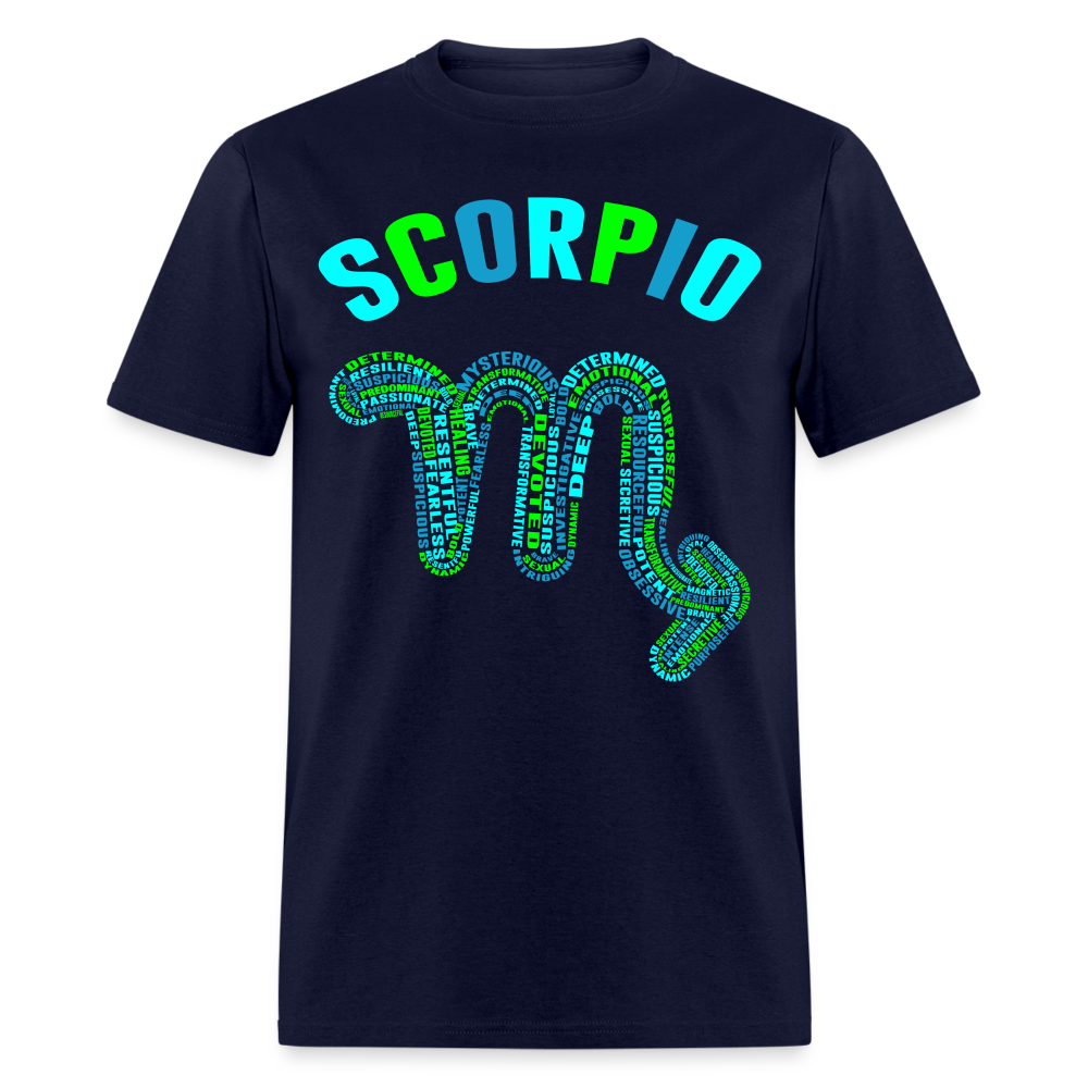 Men's Power Words Scorpio Classic T-Shirt - navy