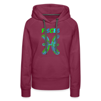 Thumbnail for Women's Power Words Pisces Premium Hoodie - burgundy