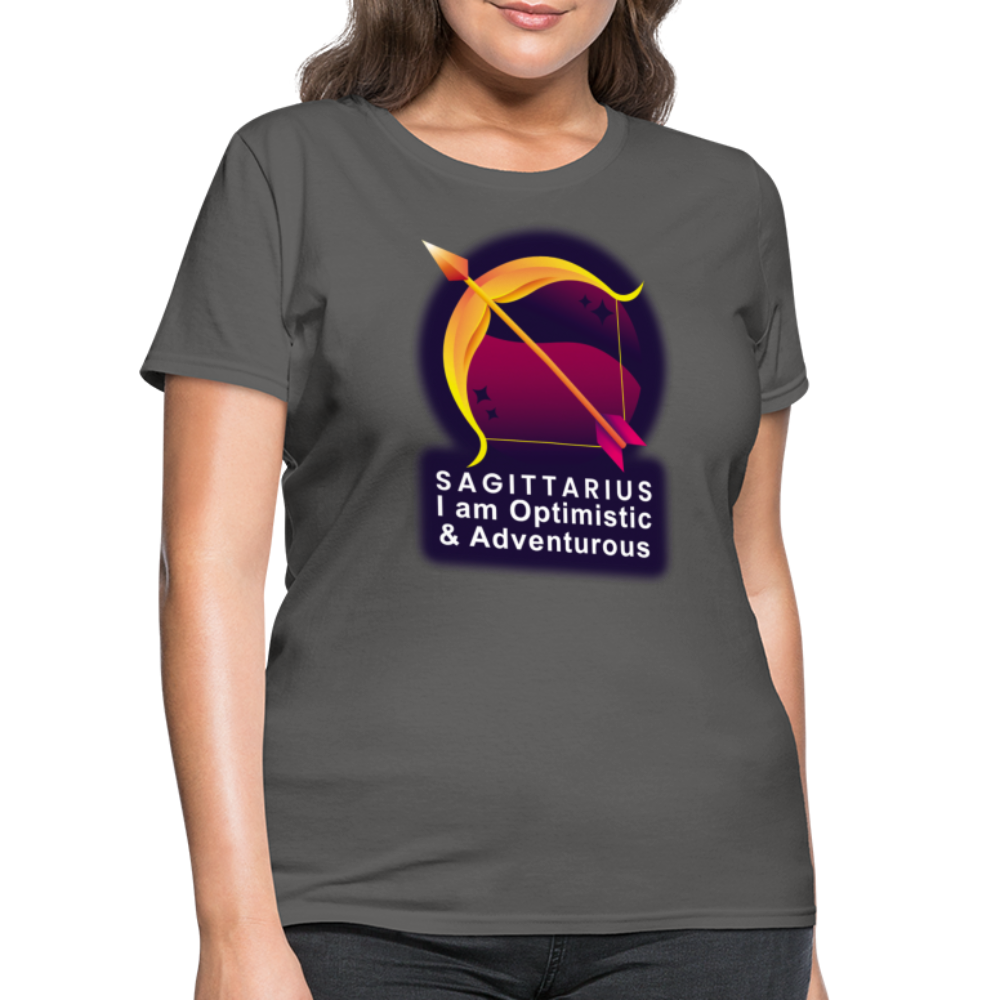 Women's Glow Sagittarius T-Shirt - charcoal