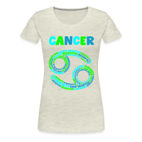 Thumbnail for Women's Power Words Cancer Premium T-Shirt - heather oatmeal