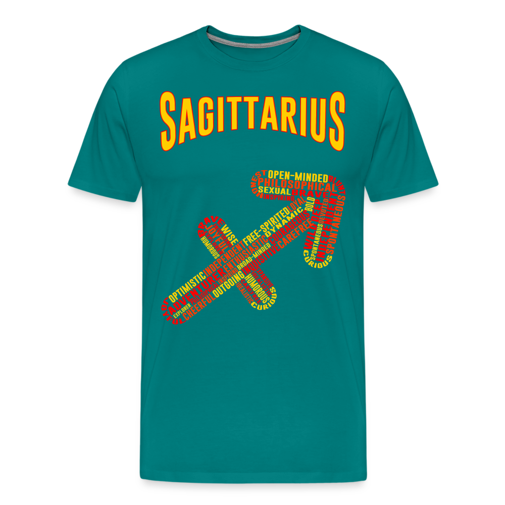 Men's Power Words Sagittarius Premium T-Shirt - teal