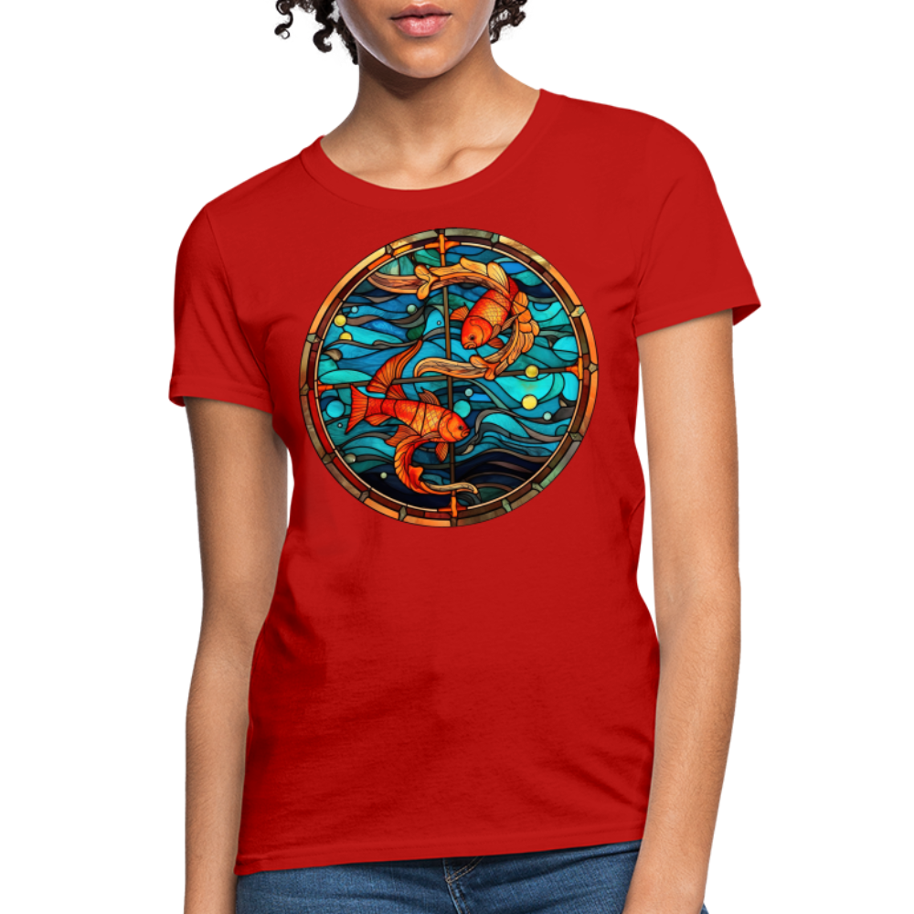 Women's Mosaic Pisces T-Shirt - red