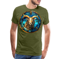 Thumbnail for Men's Mosaic Capricorn Premium T-Shirt - olive green