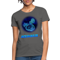 Thumbnail for Women's Stellar Aquarius T-Shirt - charcoal