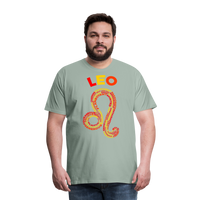 Thumbnail for Men's Power Words Leo Premium T-Shirt - steel green