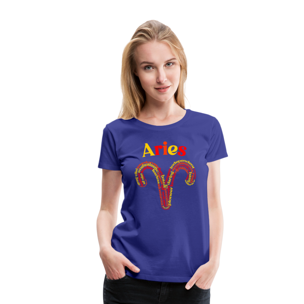 Women's Power Words Aries Premium T-Shirt - royal blue