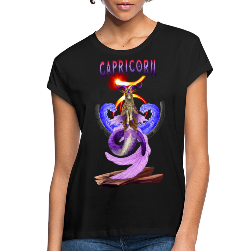 Women's Capricorn Relaxed Fit T-Shirt - black