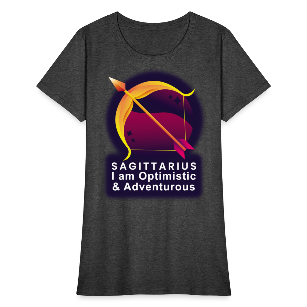 Women's Glow Sagittarius T-Shirt - heather black