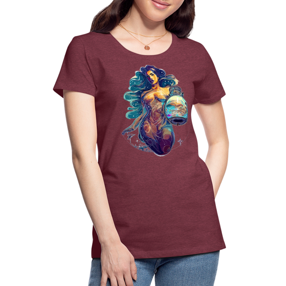 Women’s Mythical Aquarius Premium T-Shirt - heather burgundy