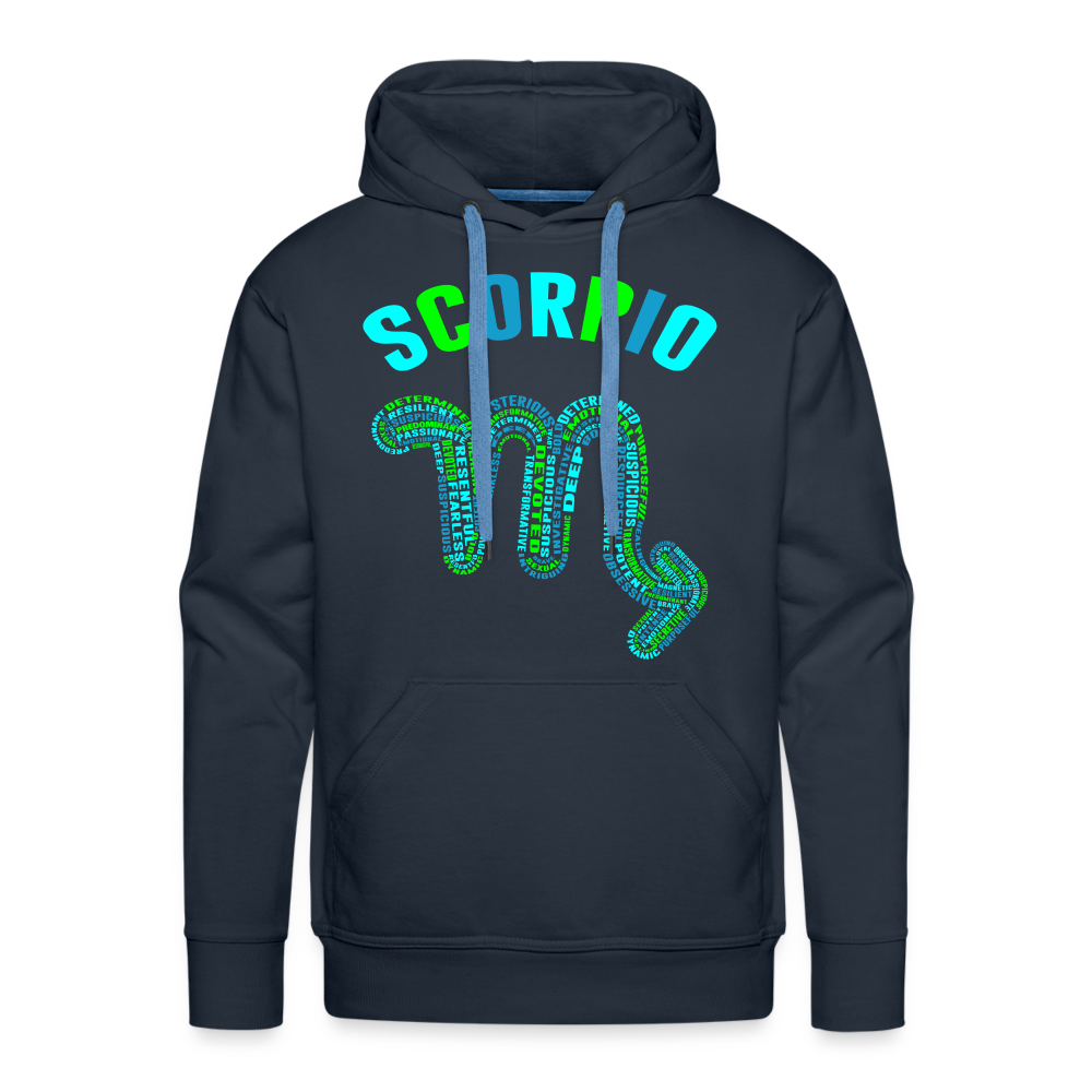 Men's Power Words Scorpio Premium Hoodie - navy