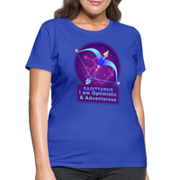 Thumbnail for Women's Neon Sagittarius T-Shirt - royal blue