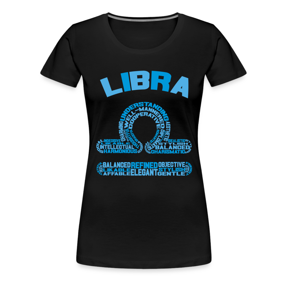 Women's Power Words Libra Premium T-Shirt - black