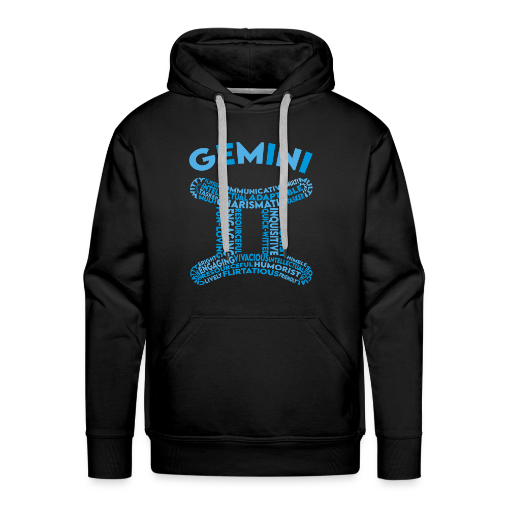 Men's Power Words Gemini Premium Hoodie - black