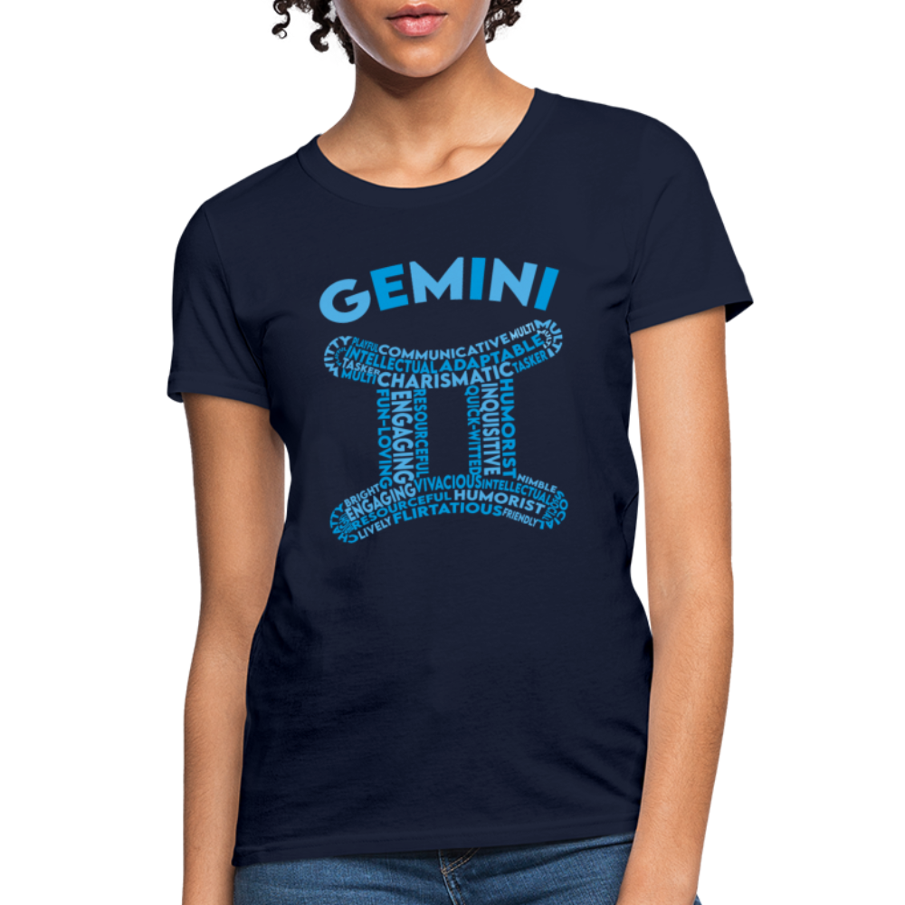 Women's Power Words Gemini T-Shirt - navy