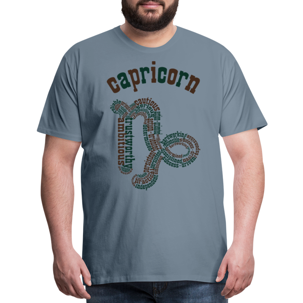 Men's Power Words Capricorn Premium T-Shirt - steel blue