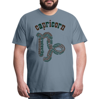 Thumbnail for Men's Power Words Capricorn Premium T-Shirt - steel blue