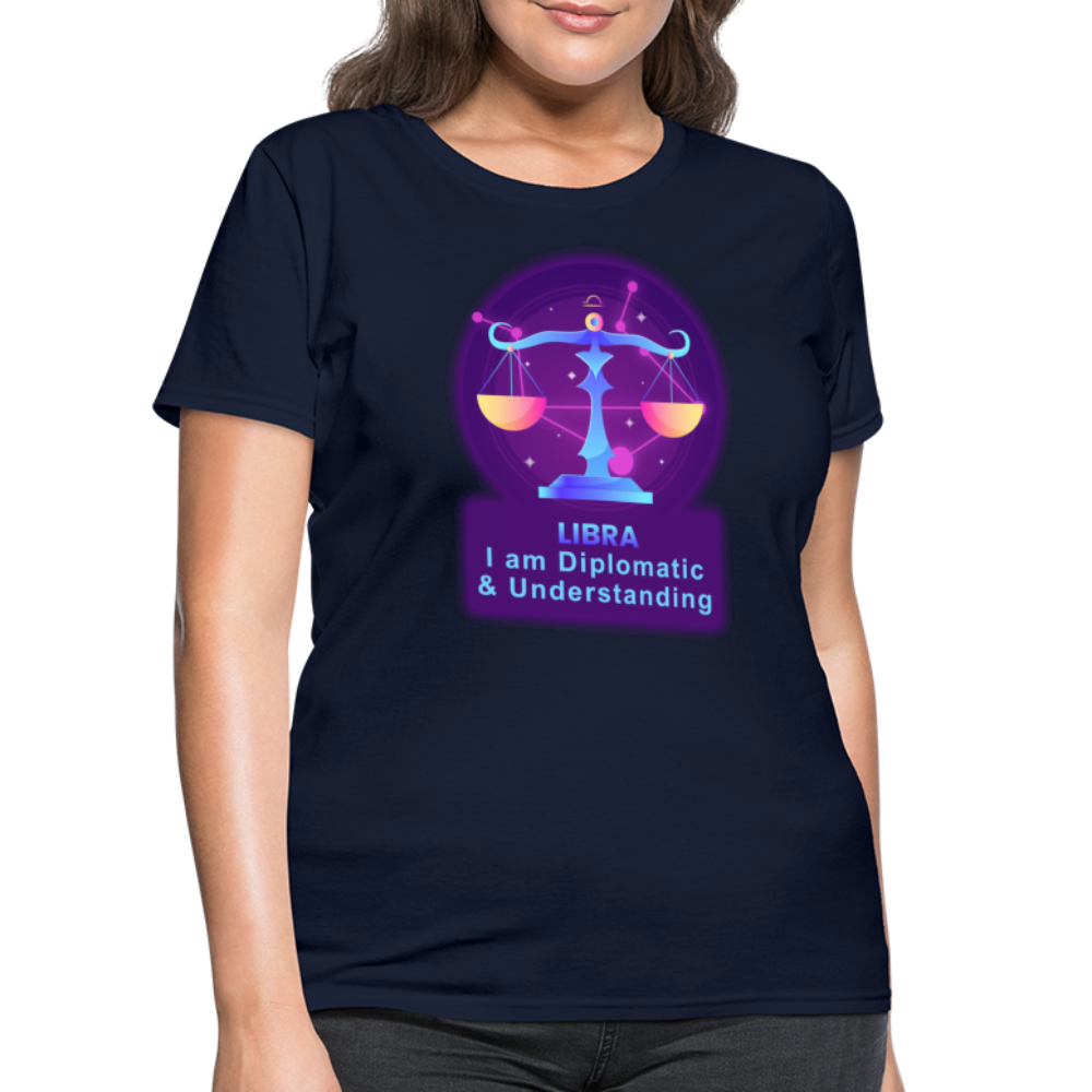 Women's Neon Libra T-Shirt - navy