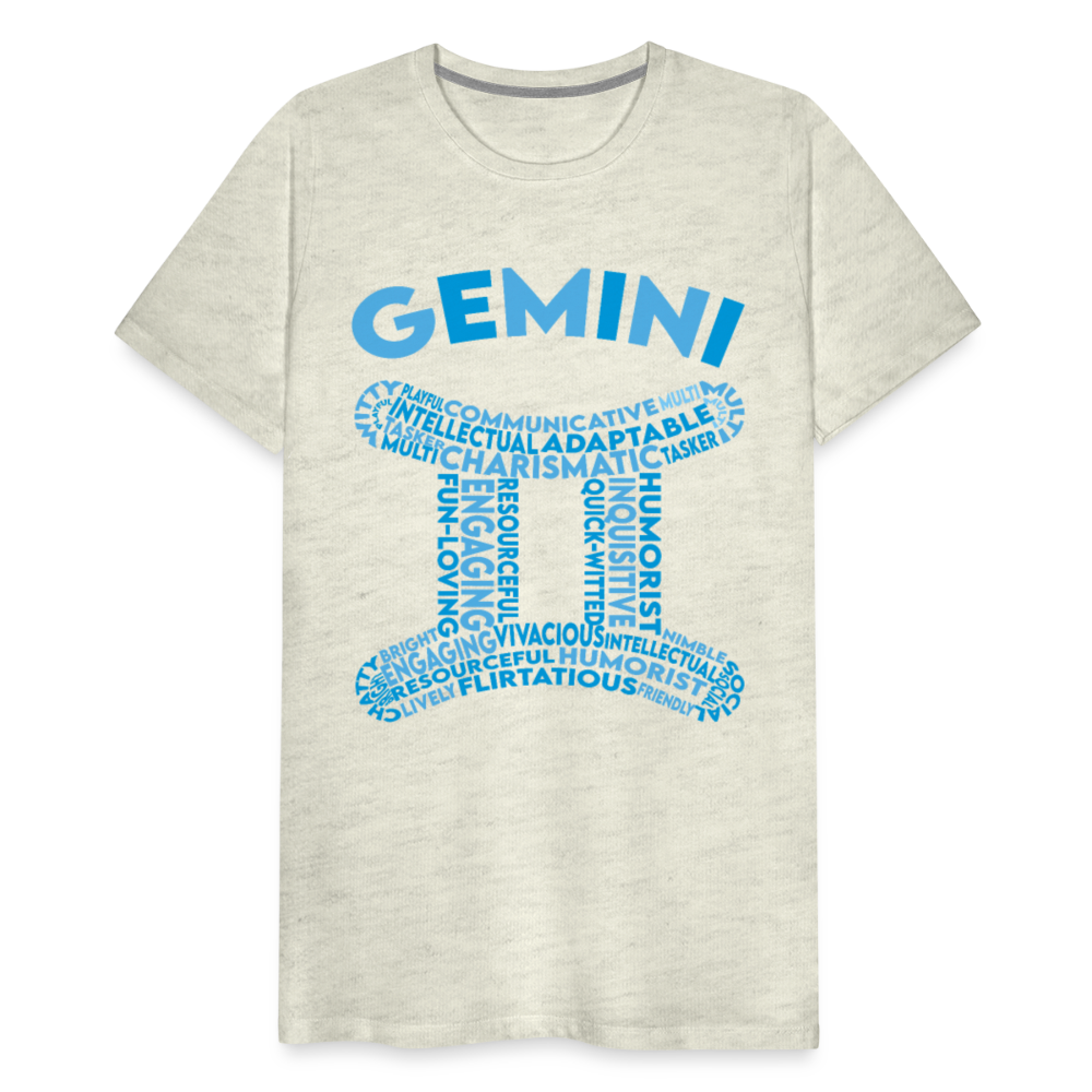 Men's Power Words Gemini Premium T-Shirt - heather oatmeal