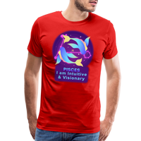 Thumbnail for Men's Neon Pisces Premium T-Shirt - red