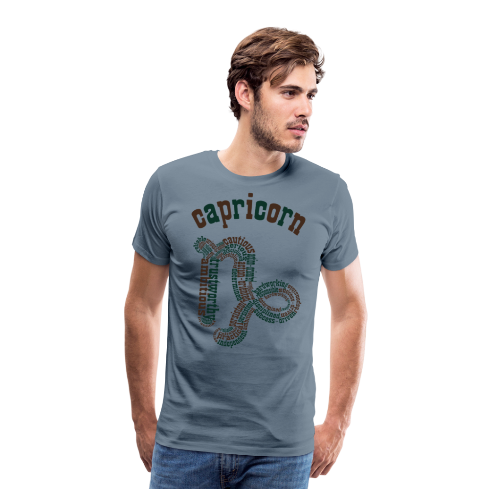 Men's Power Words Capricorn Premium T-Shirt - steel blue