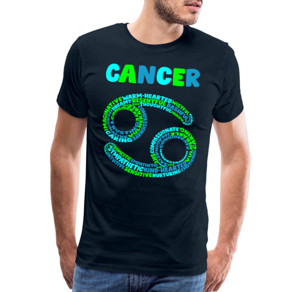 Men's Power Words Cancer Premium T-Shirt - deep navy