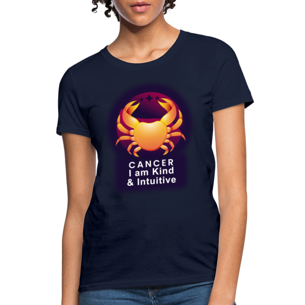 Women's Glow Cancer T-Shirt - navy