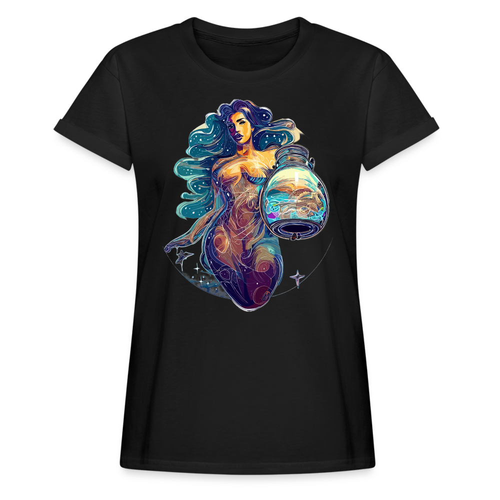 Women's Mythical Aquarius Relaxed Fit T-Shirt - black