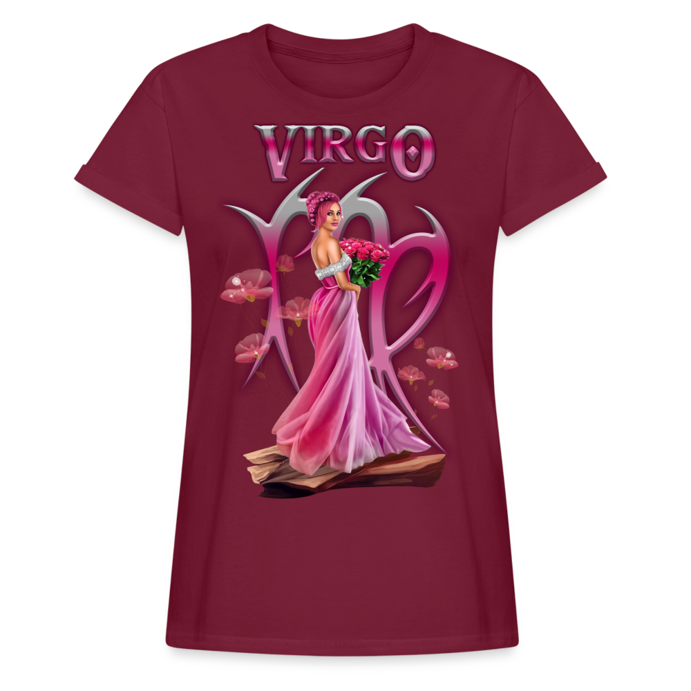 Women's Astral Virgo Relaxed Fit T-Shirt - burgundy