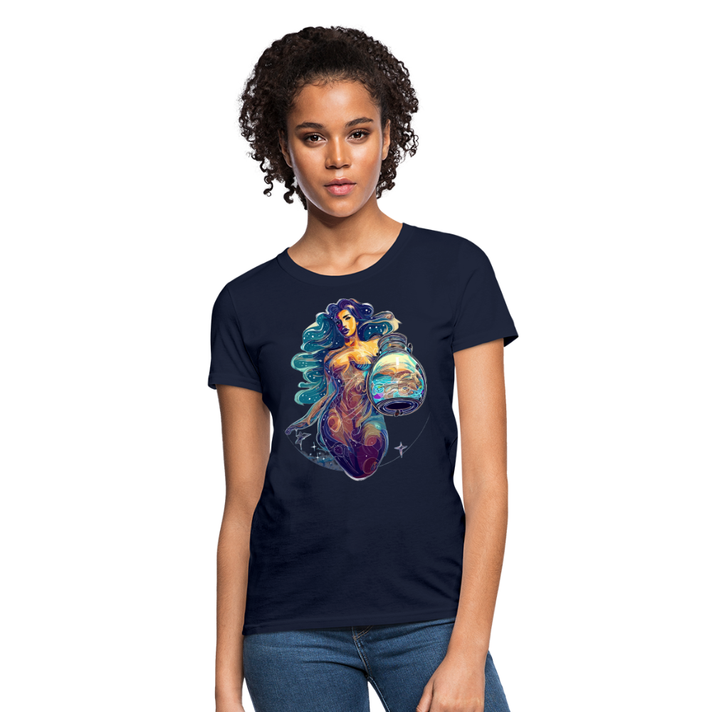 Women's Mythical Aquarius T-Shirt - navy