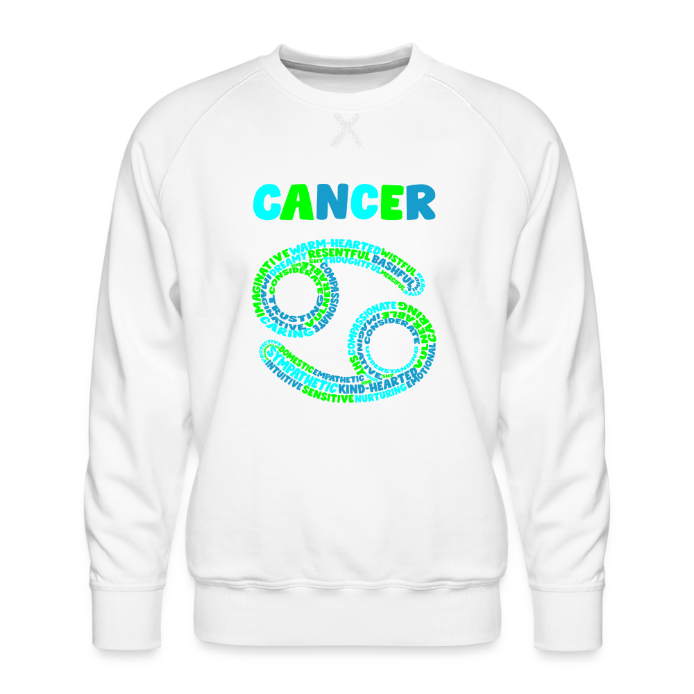 Men's Power Words Cancer Premium Sweatshirt - white