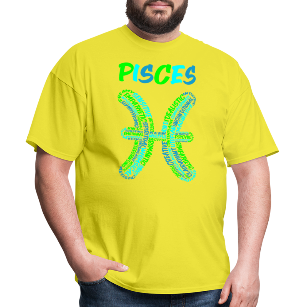 Men's Power Words Pisces Classic T-Shirt - yellow