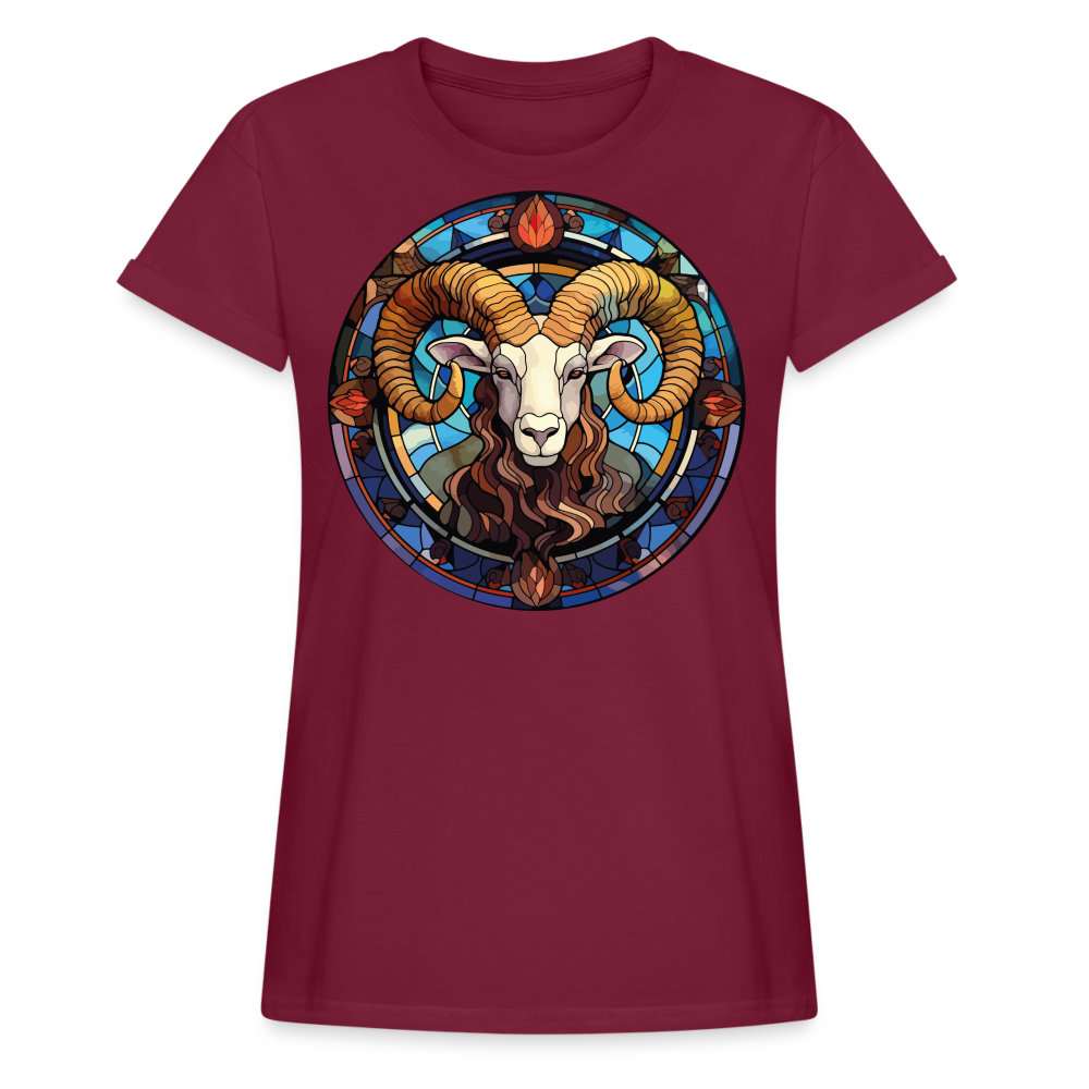 Women's Mosaic Aries Relaxed Fit T-Shirt - burgundy